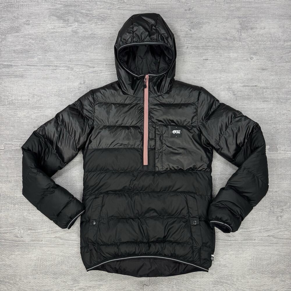 Picture Organic Delia Puffer Jacket Womens Sz XS Black Hooded Recycled Eco EUC